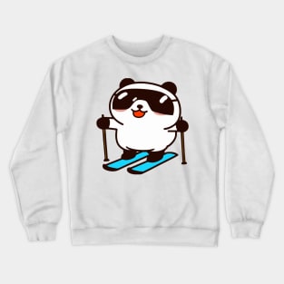 Kawaii Cute Panda Skiing Crewneck Sweatshirt